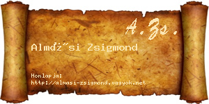 Almási Zsigmond névjegykártya